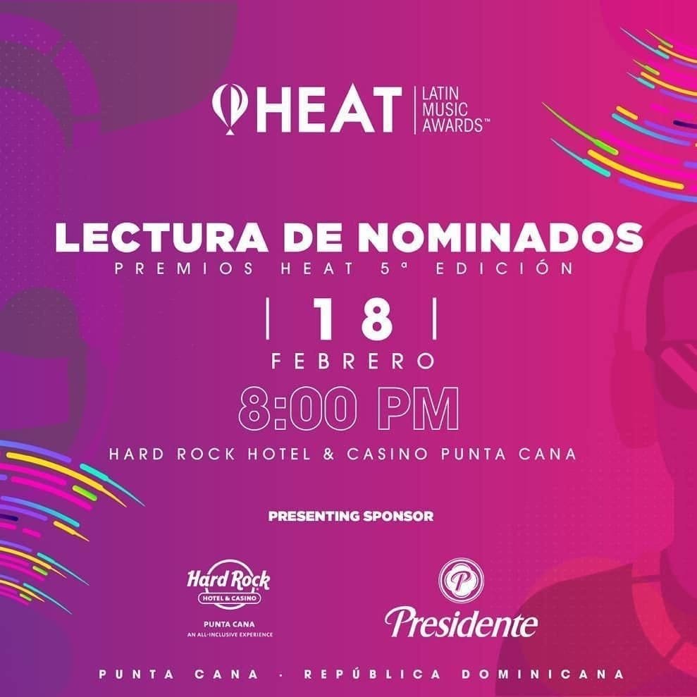 Los Premios HEAT Latin Music Awards darán a conocer sus nominados a su